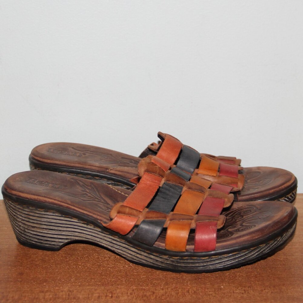 Born Lolo Multicolor Leather Slide Sandals Women's 9 - Picture 3 of 7